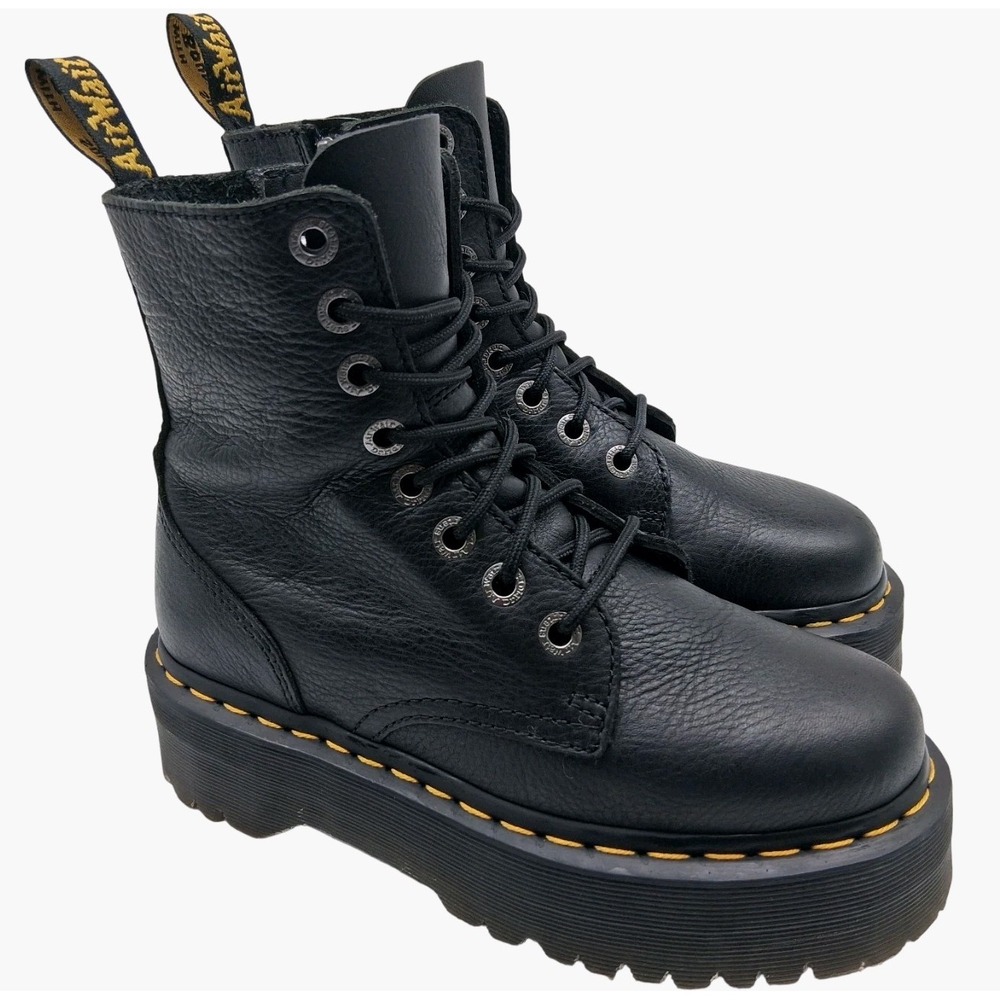 Dr Martens Jadon Hi Boots Womens Size 6 Black Leather Platform Combat Ankle